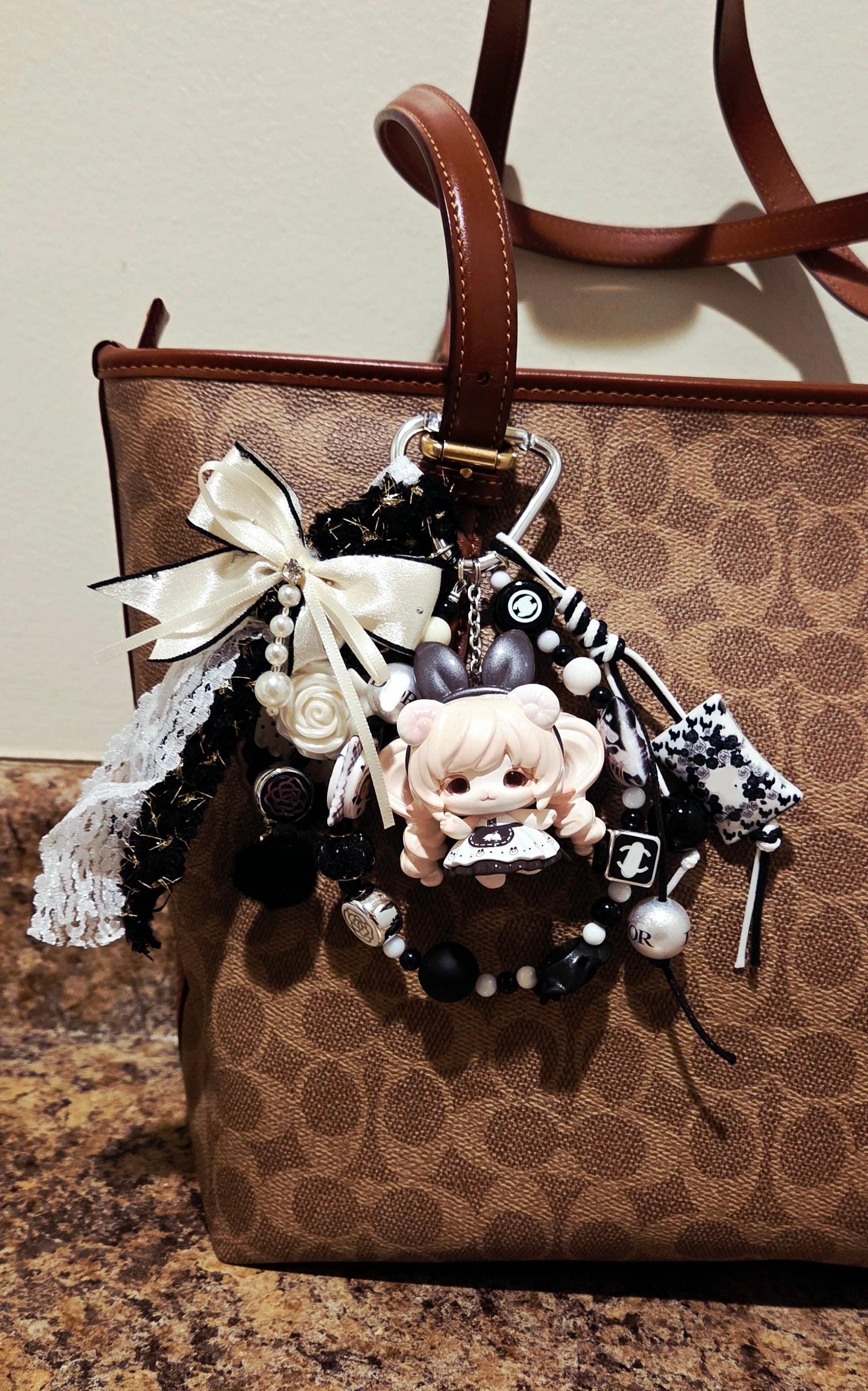 Authentic "Sea Bunny Ink White" Keychain Bag Charm