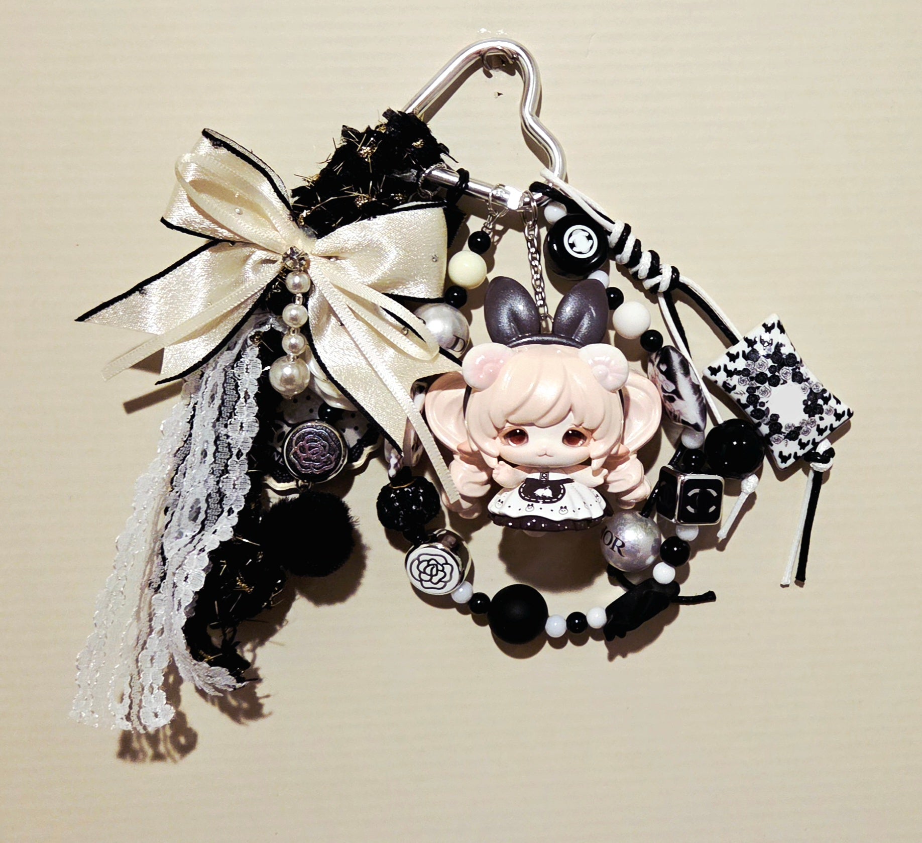 Authentic "Sea Bunny Ink White" Keychain Bag Charm